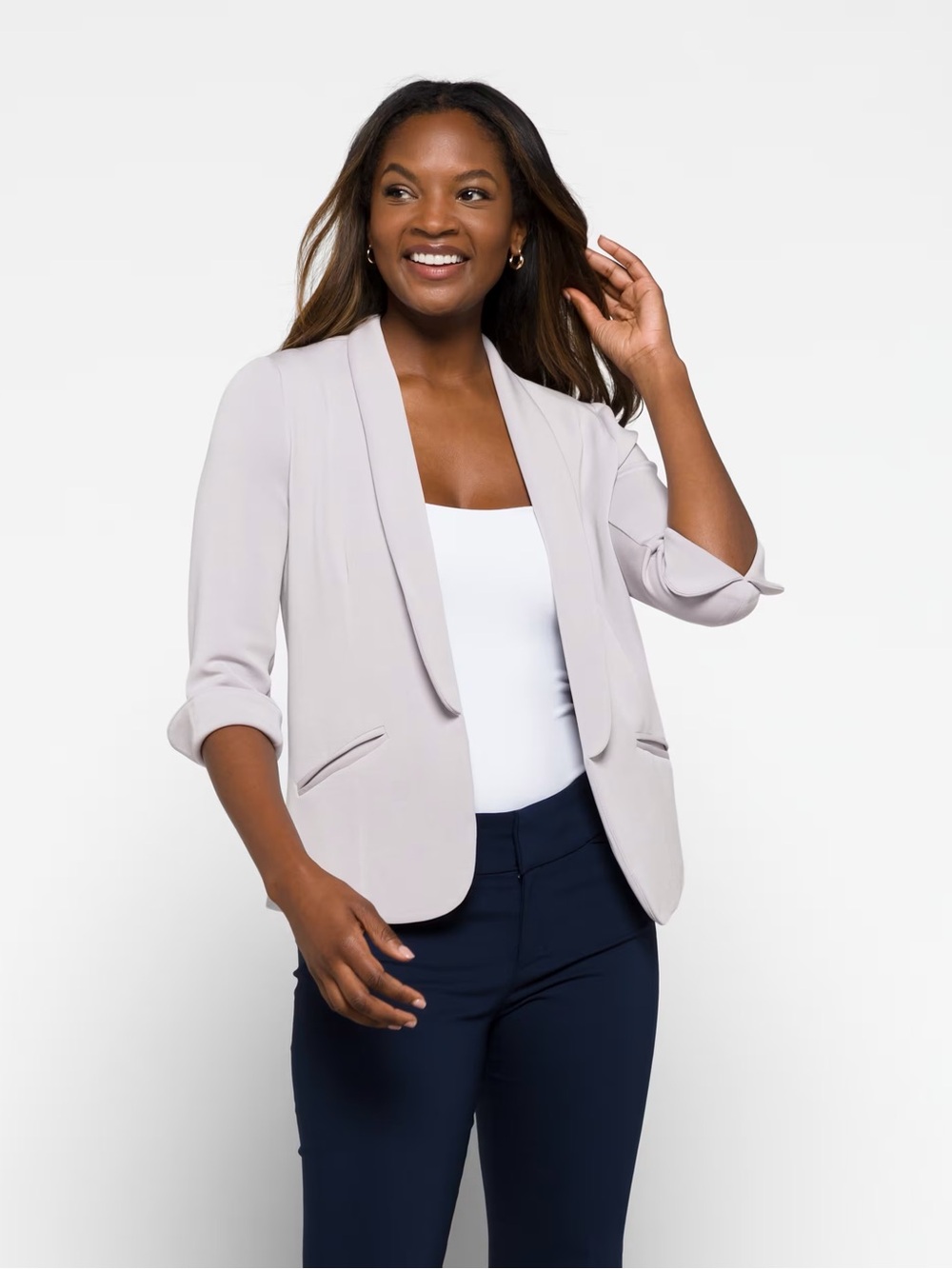 Skies Are Blue Pale Lavender Open-Front Blazer